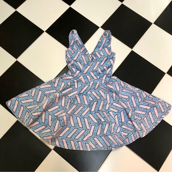 NWT Opening Ceremony Slash Pool Fit & Flare Dress Jacquard Pastel Pink & Blue 0 - Picture 9 of 16